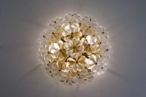 Flower glass wall light, Ernst Palme 1970`s ca, German